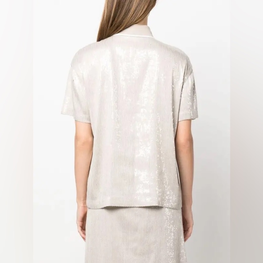 Brunello Cucinelli sequin embellishment polo T-shirt brand new with tag - Picture 5 of 12